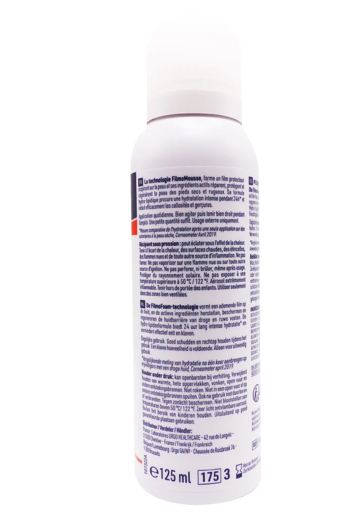 URGO PIEDS SECS A TRES SECS CREME EN MOUSSE 125ML 3 dos filmomousse