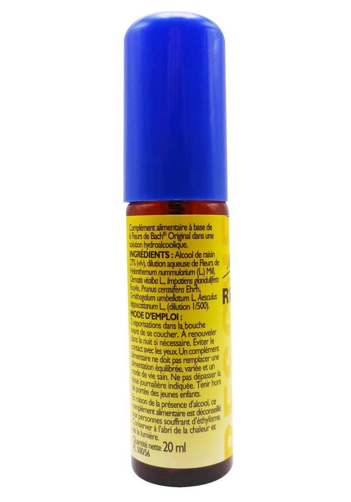 RESCUE BACH NUIT SPRAY 20ML 3 dos fleur de bach nuit