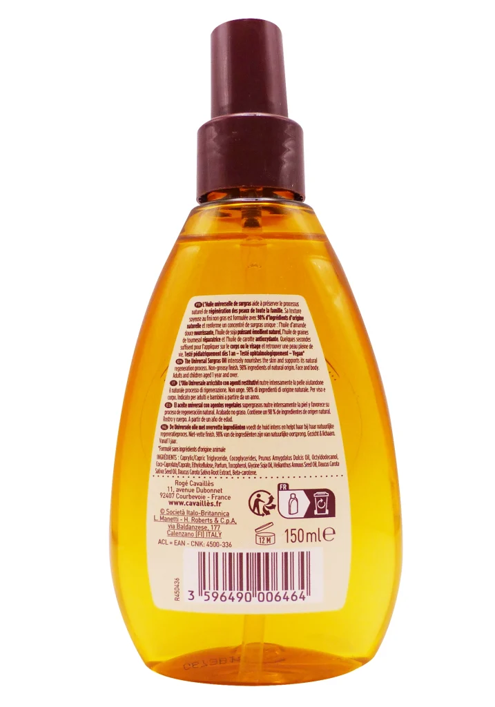 ROGE CAVAILLES HUILE UNIVERSELLE DE SURGRAS 150ML 3 dos huile cavailles
