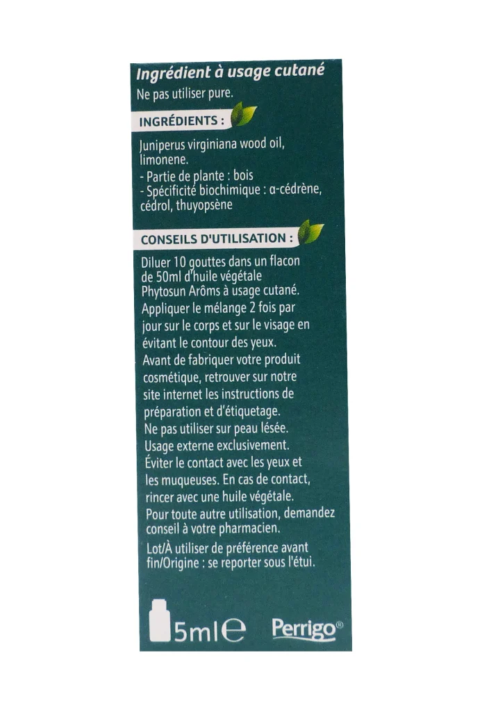 PHYTOSUN AROMS HUILE ESSENTIELLE CEDRE DE VIRGINIE 5ML 5 dos huile essentielle 2