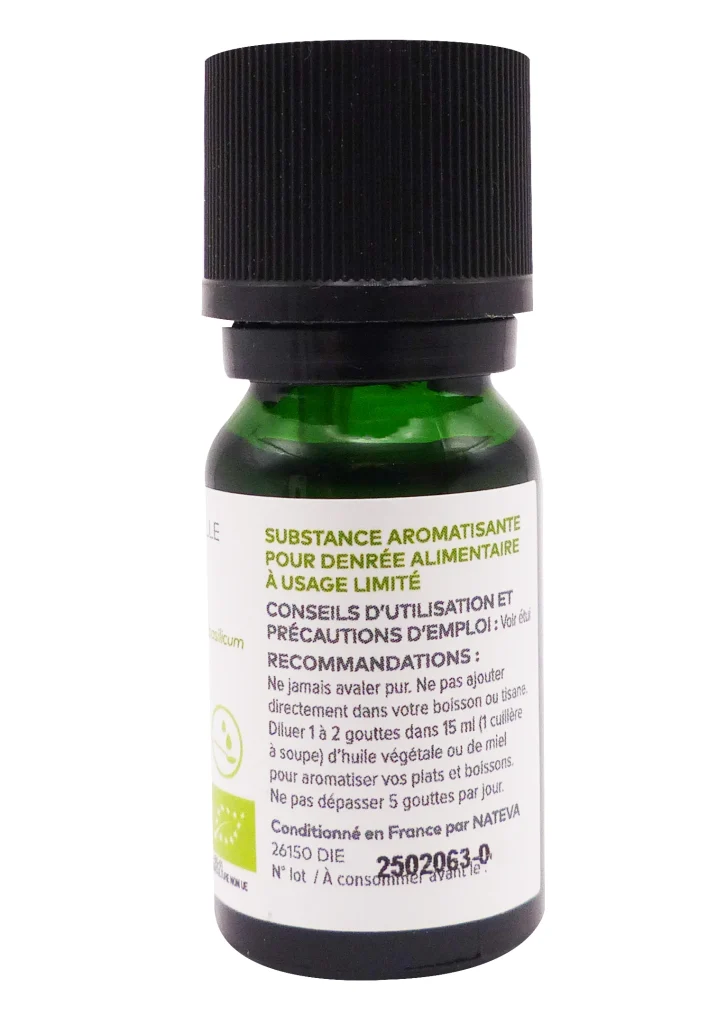 PHARMASCIENCE HUILE ESSENTIELLE BASILIC TROPICAL BIO 10ML 4 dos huile essentielle flacon