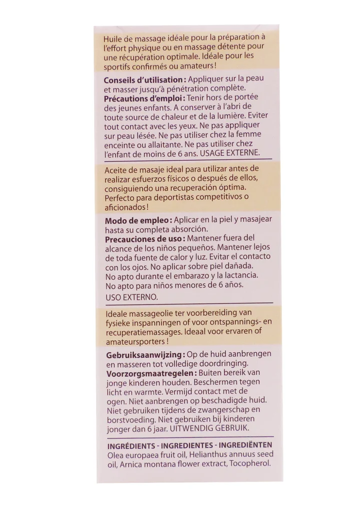 PRANAROM HUILE VEGETALE ARNICA 50ML 5 dos huille packaging