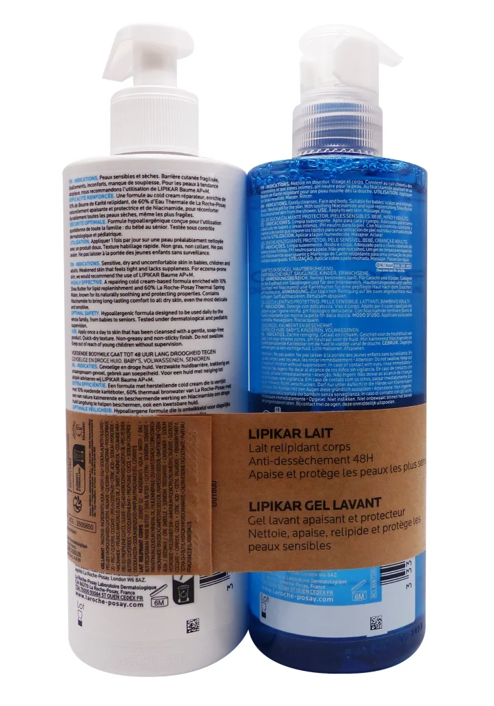 dos lot lipikar lait et gel lavant
