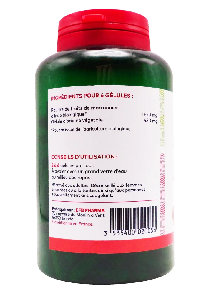 PHARMASCIENCE MARRON D'INDE BIO 200 GELULES 3 dos marronier dinde gelules pharmascience