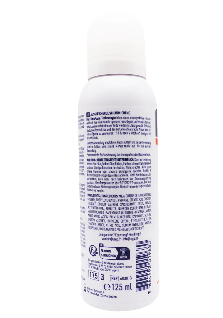 URGO FILMOMOUSSE PIEDS TRANSPIRANTS ET ODORANT 125ML 3 dos mousse 1