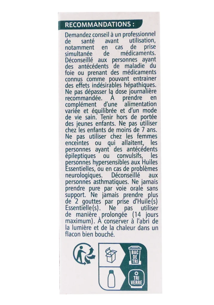 PHYTOSUN AROMS HUILE ESSENTIELLE RAVINTSARA BIO 10ML 4 dos packaging phytosun aroms