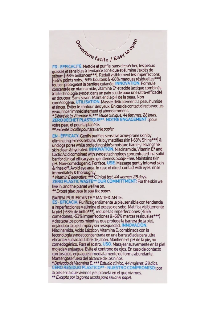 dos pain la roche posay effaclar 65 g