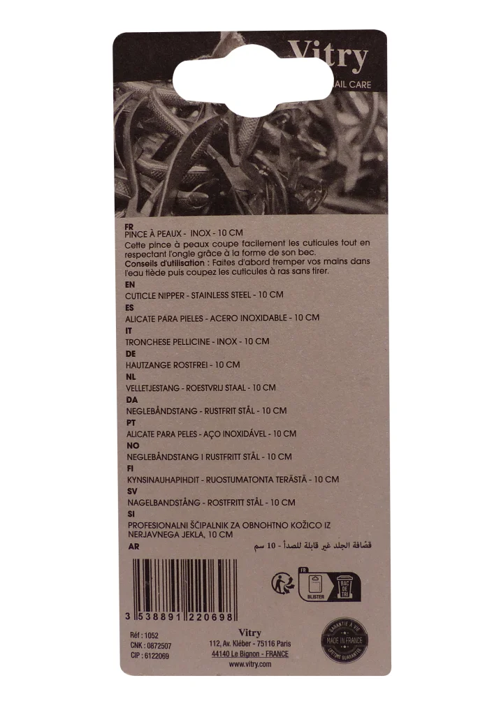 VITRY PINCE A PEAUX INOX 10 CM 3 dos pince a peaux