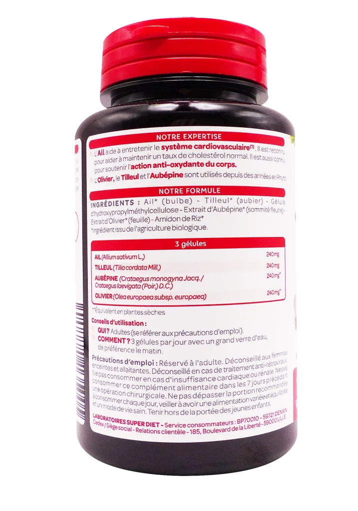 SUPERDIET QUATUOR CARDIOVASCULAIRE BIO 150 GELULES 3 dos quatuor cardiovasculaire