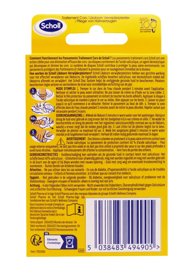 SCHOLL 8 PANSEMENTS CORS 3 dos scholl traitement cors x8