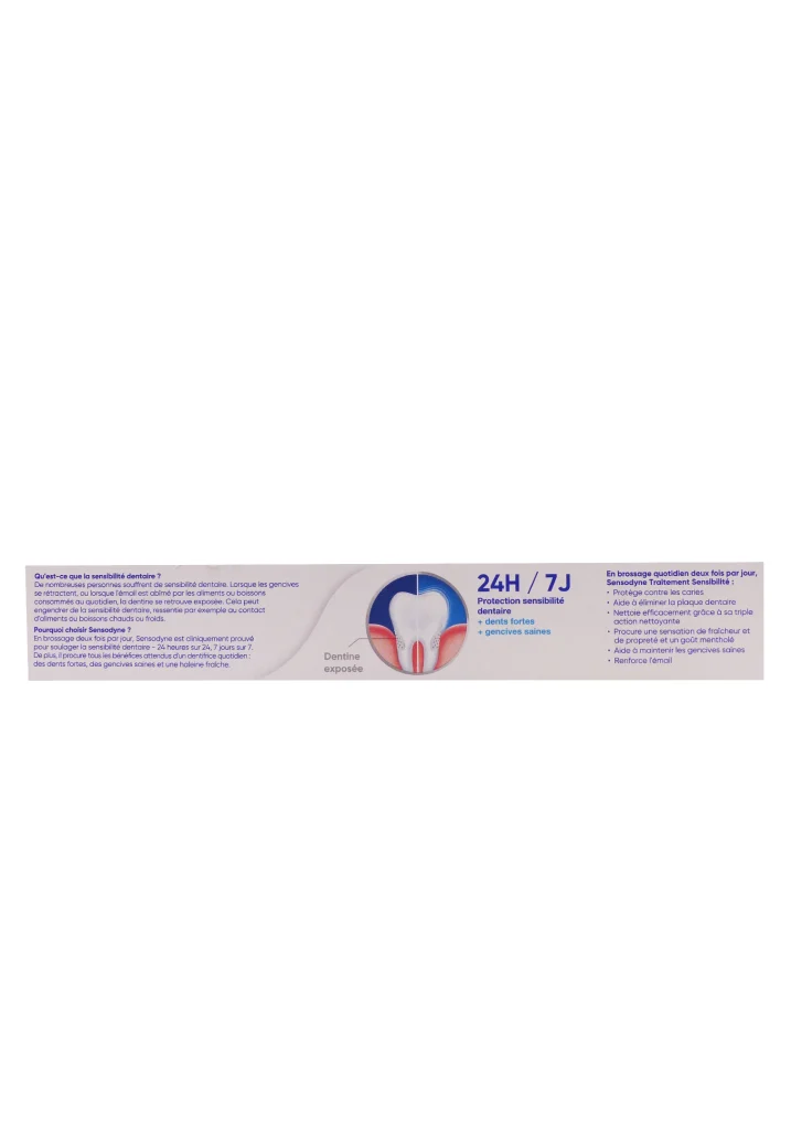SENSODYNE DENTIFRICE TRAITEMENT SENSIBILITE LOT 2X75ML 3 dos sentifrice