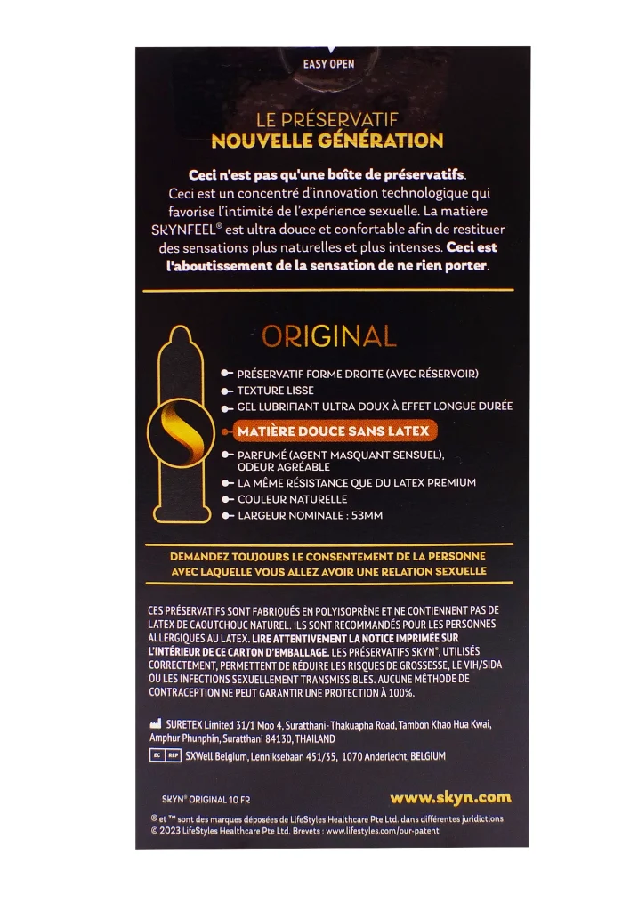 MANIX SKYN ORIGINAL SENSATIONS NATURELLES 10 PRESERVATIFS 3 dos skyn preservatifs