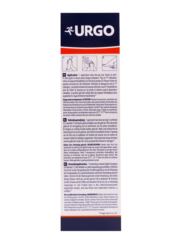 URGO PIEDS TRES SECS A CREVASSES CREME EN MOUSSE 125ML 3 dos urgo