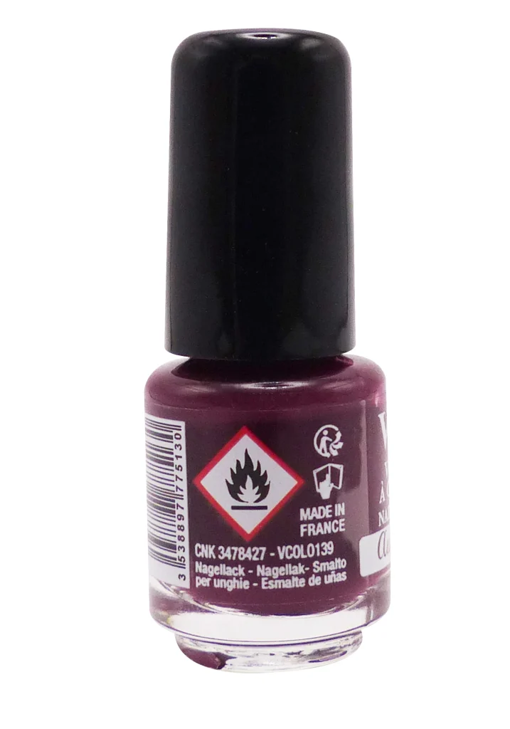 VITRY VERNIS A ONGLES MINI AUBERGINE 4ML 3 dos vernis pourpre