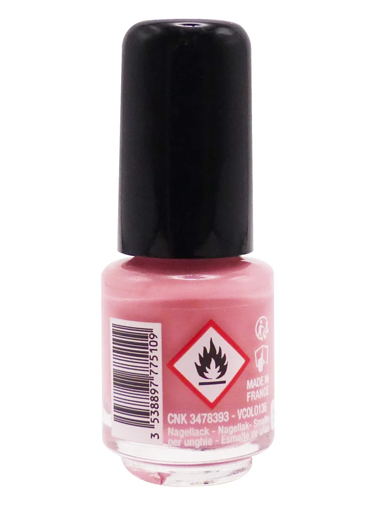 VITRY VERNIS A ONGLE MINI N°136 ROSEE DU MATIN 4ML 3 dos vernis rose clair 1