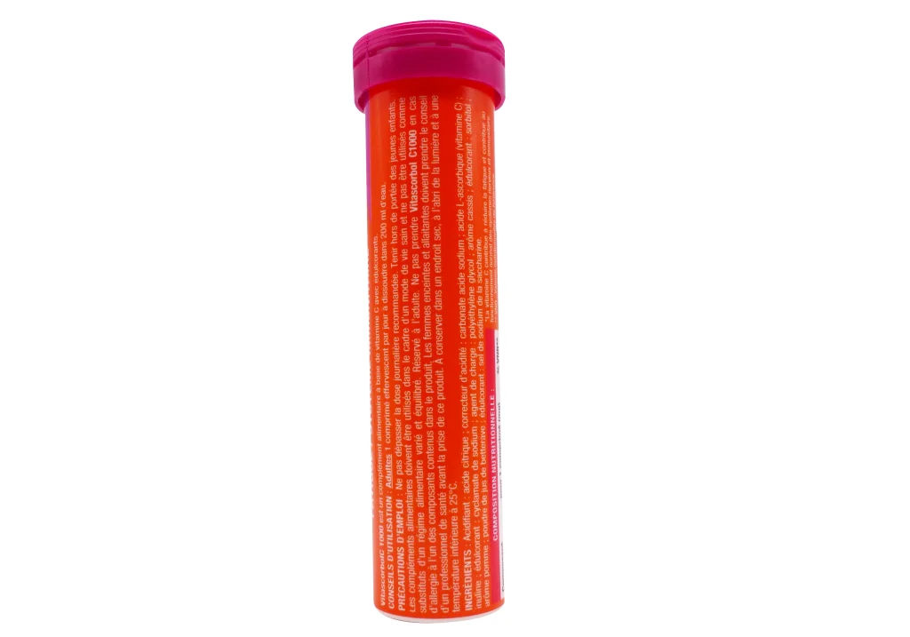 VITASCORBOL C1000 EFFERVESCENT CASSIS 15 COMPRIMES 3 dos vitascorbol 1000 cassis