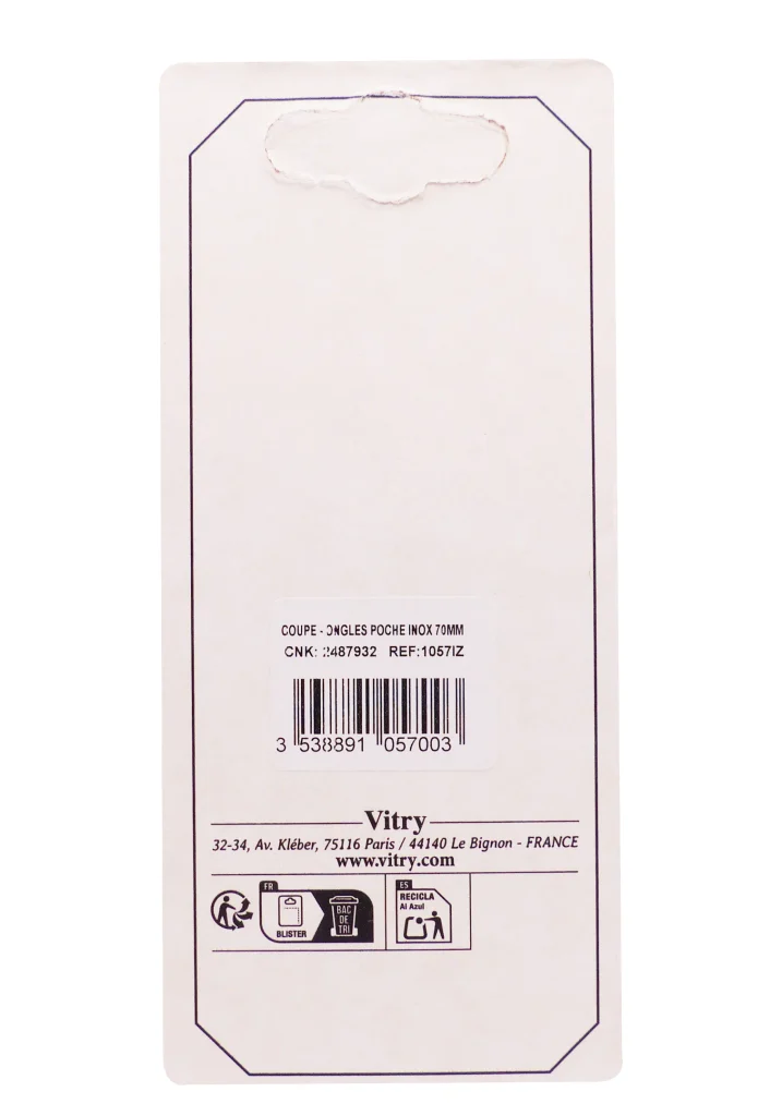 VITRY COUPE-ONGLE DE POCHE INOX 1057I 3 dos vitry coupe ongles