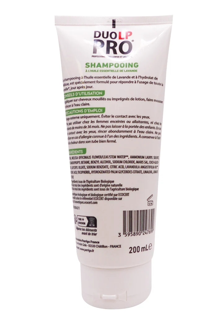 DUO LP-PRO SHAMPOOING COMPLEMENT DES TRAITEMENTS ANTI-POUX 200ML 3 duo lp pro shampooing 200 ml dos