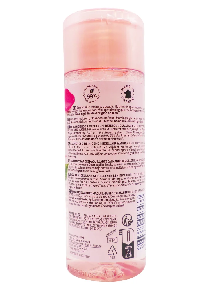 NUXE VERY ROSE EAU MICELLAIRE DEMAQUILLANTE APAISANTE 100ML 3 eau micellaire rose