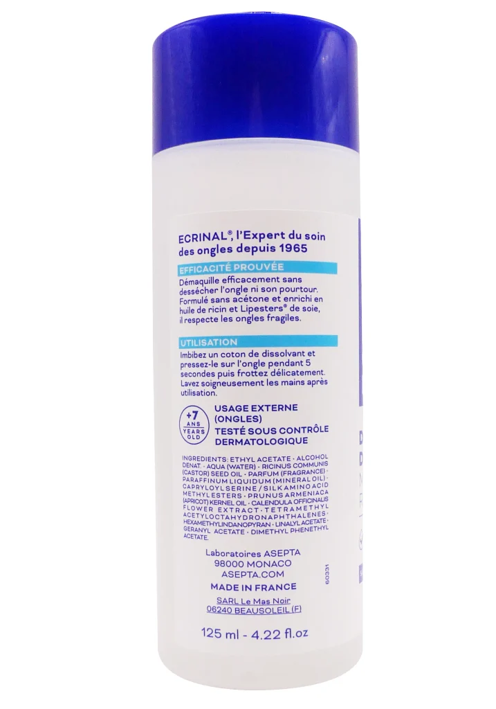 ECRINAL DISSOLVANT DOUX ONGLES FRAGILES 125 ML 3 ecrinal dos 125 ml dissolvant