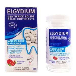 elgydium dentifrice solide anti plaque 18 g