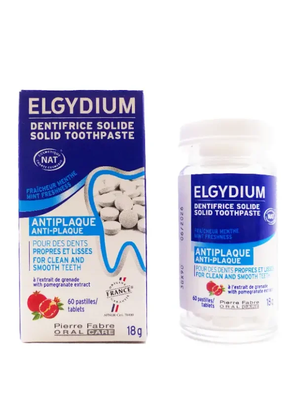 elgydium dentifrice solide anti plaque 18 g