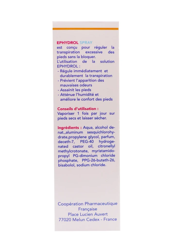 EPHYDROL DEODORANT PIEDS SPRAY 60ML 5 ephydrol spray dos