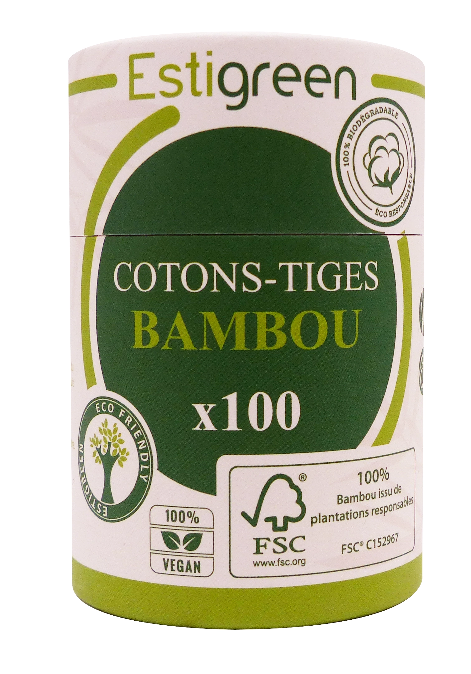 ESTIGREEN COTONS-TIGES BAMBOU X100 1 estigreen cotons tiges bambou x100
