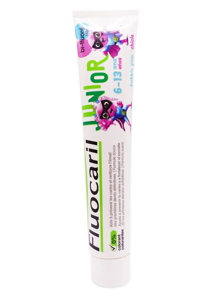 FLUOCARIL JUNIOR DENTIFRICE BUBBLE GUM 6-12 ANS 2X75ML 4 fluocaril junior 6 13