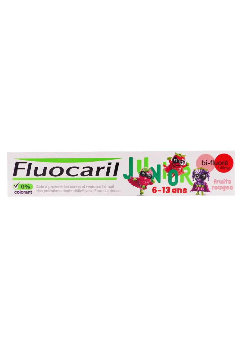 fluocaril junior 6-13 ans fruits rouges