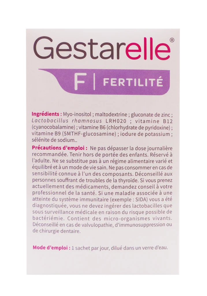 GESTARELLE FERTILITE 30 SACHETS 3 gestarelle dos