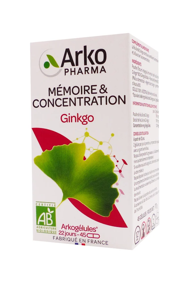 ARKOGELULES GINKGO BIO 45 GELULES ARKOPHARMA 2 ginko 45 gelules
