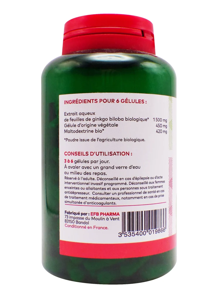 PHARMASCIENCE GINKO BILOBA BIO 200 GELULES 3 ginko biloba gelules pharmascience dos