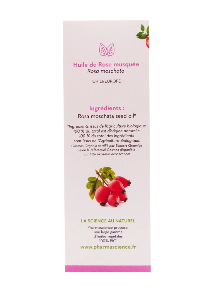 PHARMASCIENCE HUILE VEGETALE ROSE MUSQUEE BIO 50ML 5 huile de rose musquee