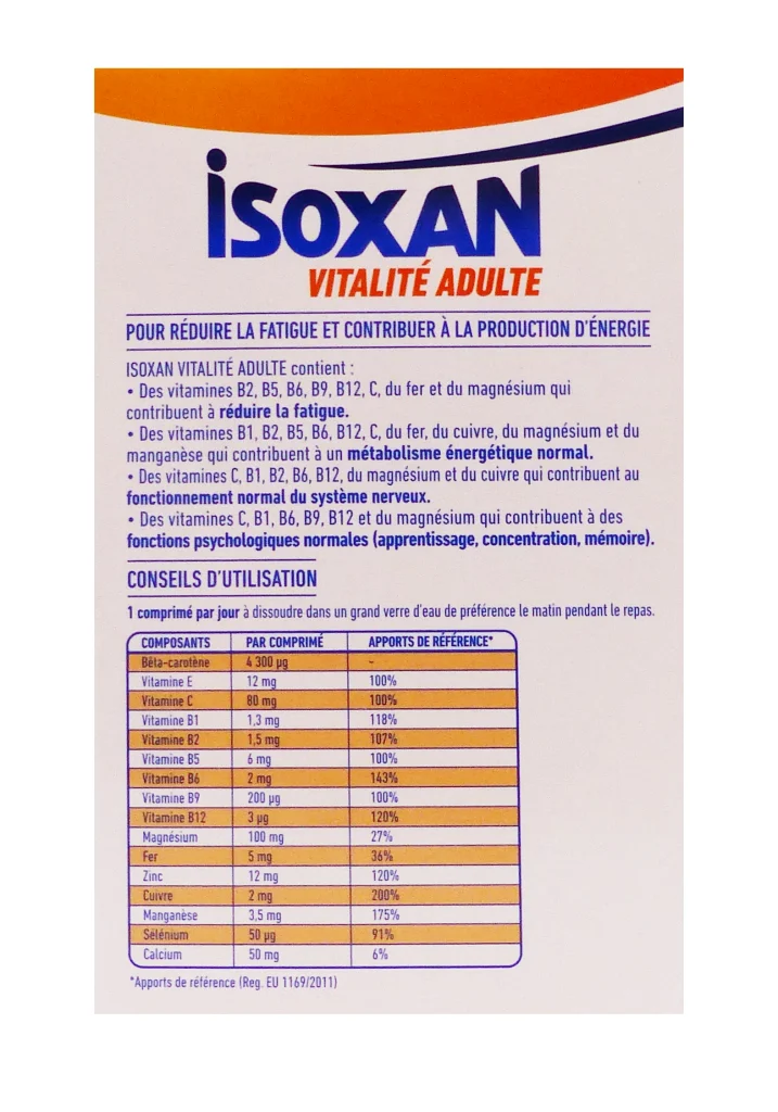 isoxan vitalite adulte dos