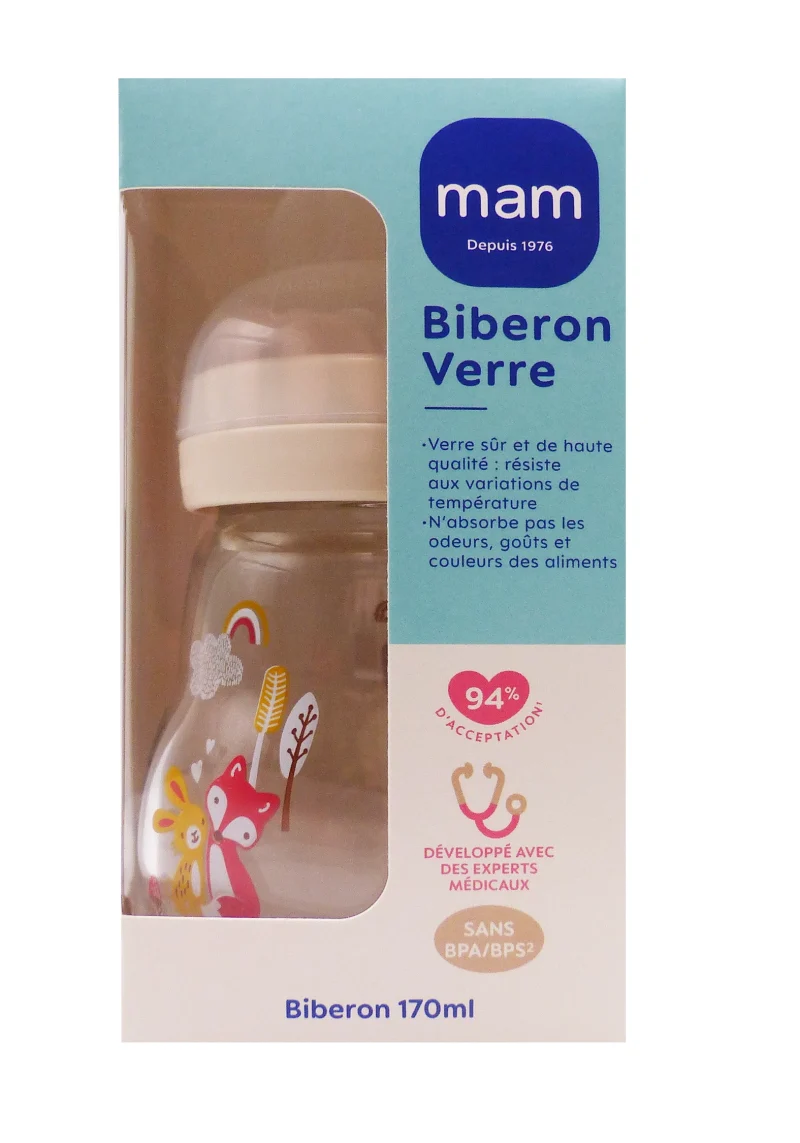 mam biberon en verre 170 ml renard lapin