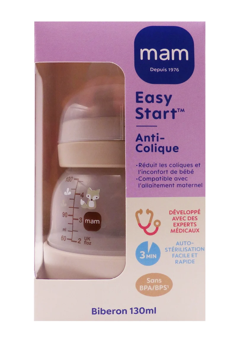 mam easy start anti colique biberon 130 ml petit renard