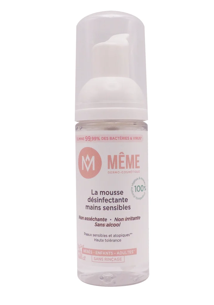 MÊME MOUSSE DESINFECTANTE MAINS SENSIBLES 50ML 2 meme mousse desinfectante sans alcool