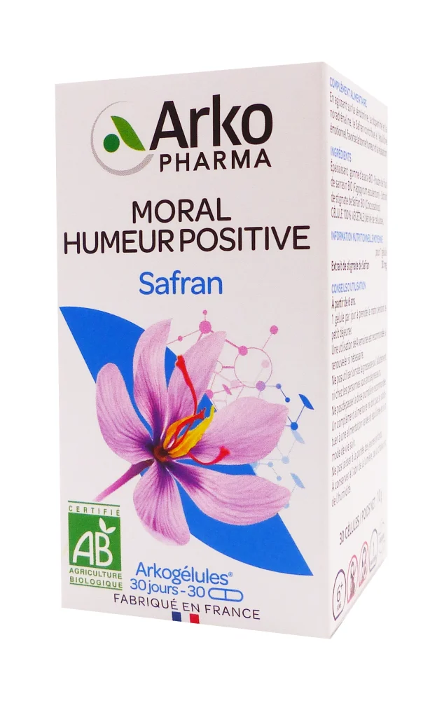 ARKOGELULES SAFRAN BIO 30 GELULES ARKOPHARMA 2 moral humeur positive 30 jours