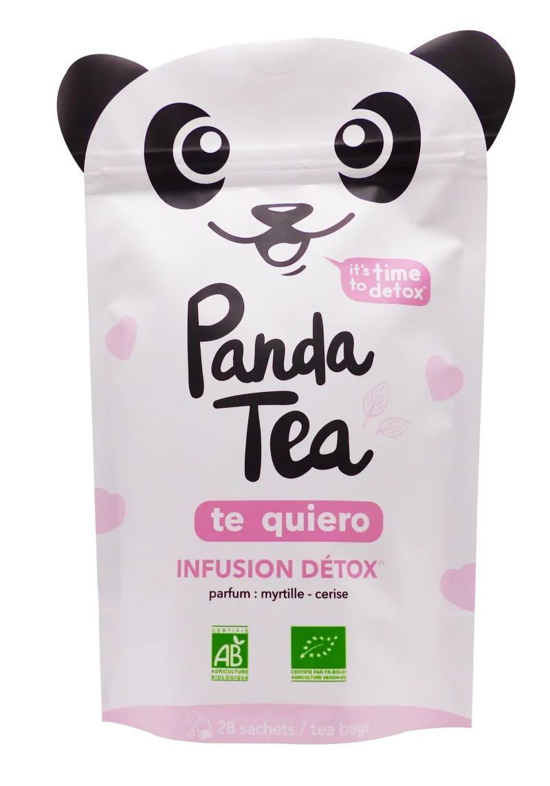 panda tea infusion détox myrtille cerise 28 sachets