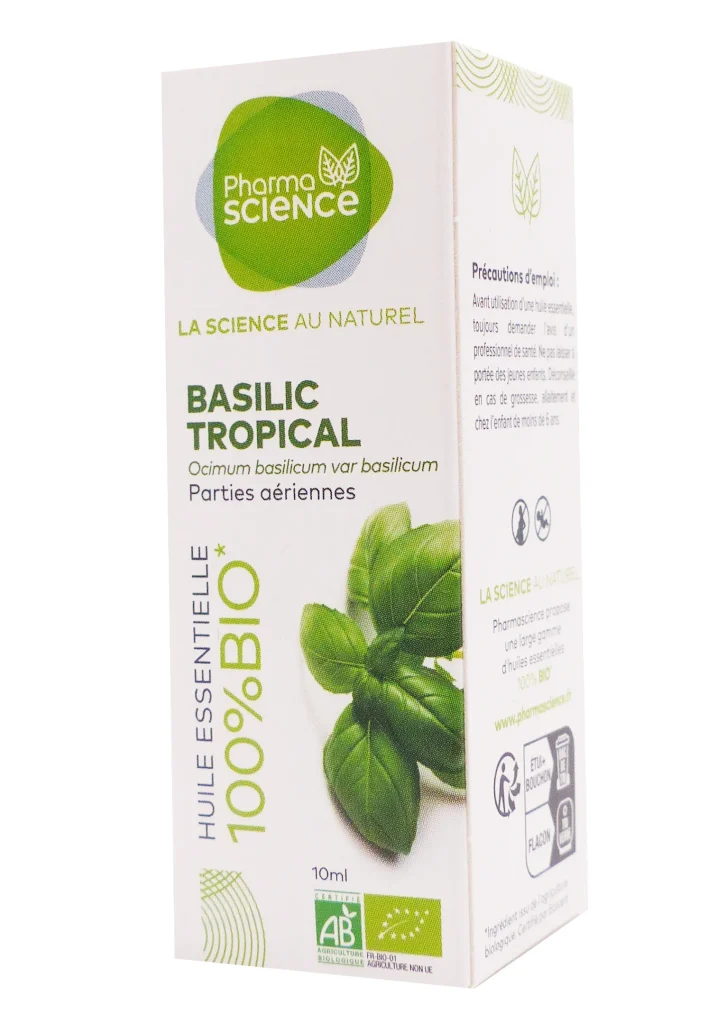 PHARMASCIENCE HUILE ESSENTIELLE BASILIC TROPICAL BIO 10ML 2 pharmascience basilic tropical