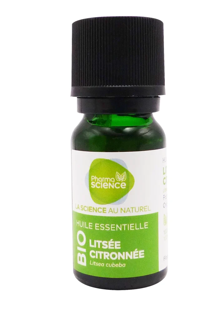 PHARMASCIENCE HUILE ESSENTIELLE LITSEE CITRONNEE 10 ML 3 pharmascience huile essentielle bio litsee citronnee flacon
