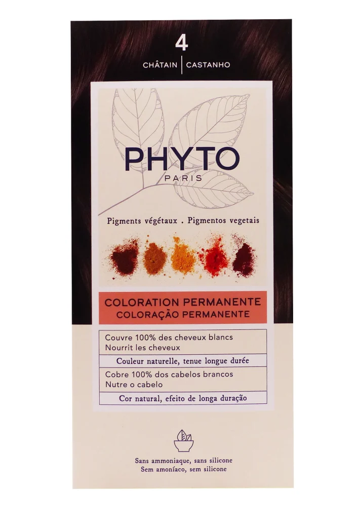PHYTO COLORATION PERMANENTE 4 CHÂTAIN 2 phyto couleur 4 chatain