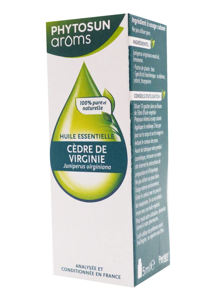 PHYTOSUN AROMS HUILE ESSENTIELLE CEDRE DE VIRGINIE 5ML 2 phytosun aroms cedre de virginie