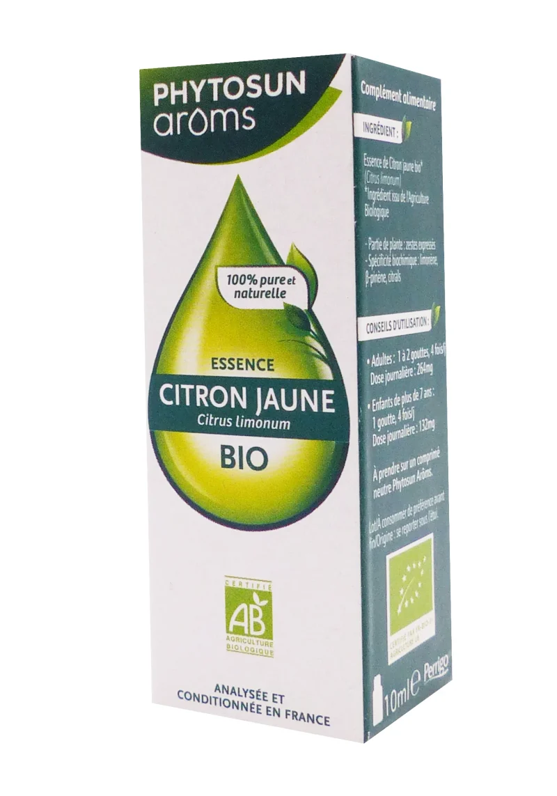 phytosun aroms essence citron jaune bio 10 ml