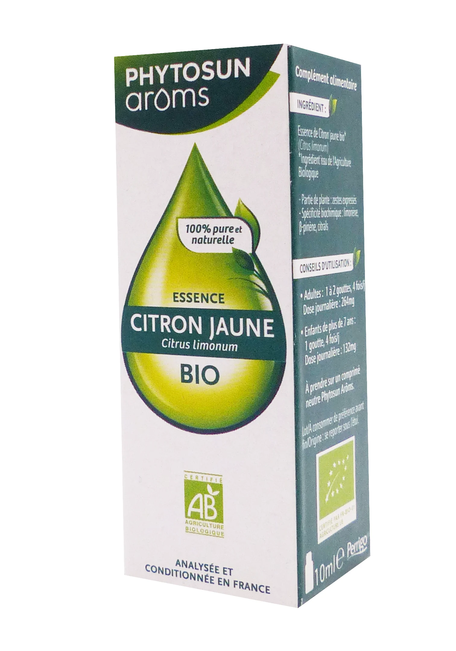 PHYTOSUN ARÔMS HUILE ESSENTIELLE CITRON JAUNE BIO 10ML 1 phytosun aroms essence citron jaune bio 10 ml