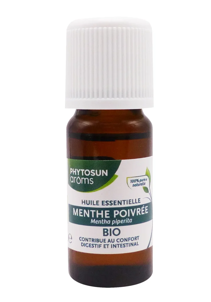 PHYTOSUN ARÔMS HUILE ESSENTIELLE MENTHE POIVREE BIO 10ML 3 phytosun aroms huile essentielle de menthe poivree