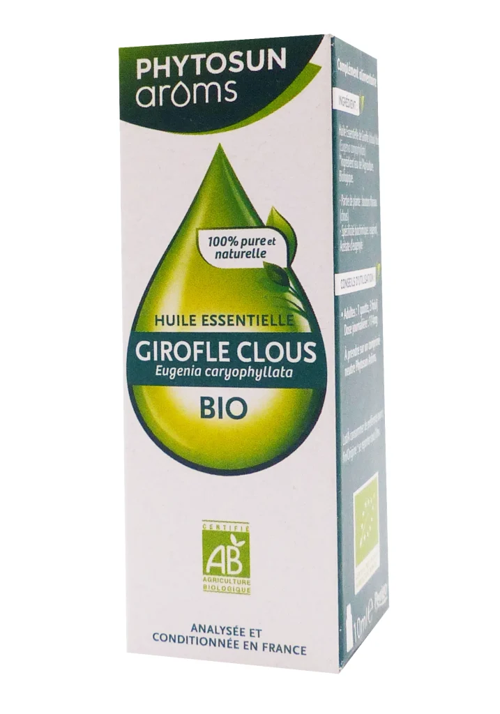PHYTOSUN ARÔMS HUILE ESSENTIELLE CLOU DE GIROFLE BIO 10ML 2 phytosun aroms huile essentielle girofle clous bio 10 ml