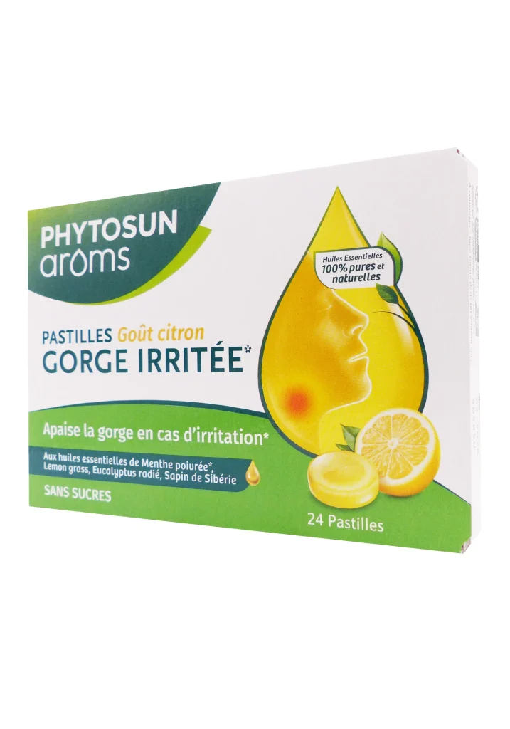 PHYTOSUN AROMS PASTILLES GOÛT CITRON GORGE IRRITEE 24 PASTILLES 2 phytosun aroms pastilles citron gorge irritee 24 pastilles