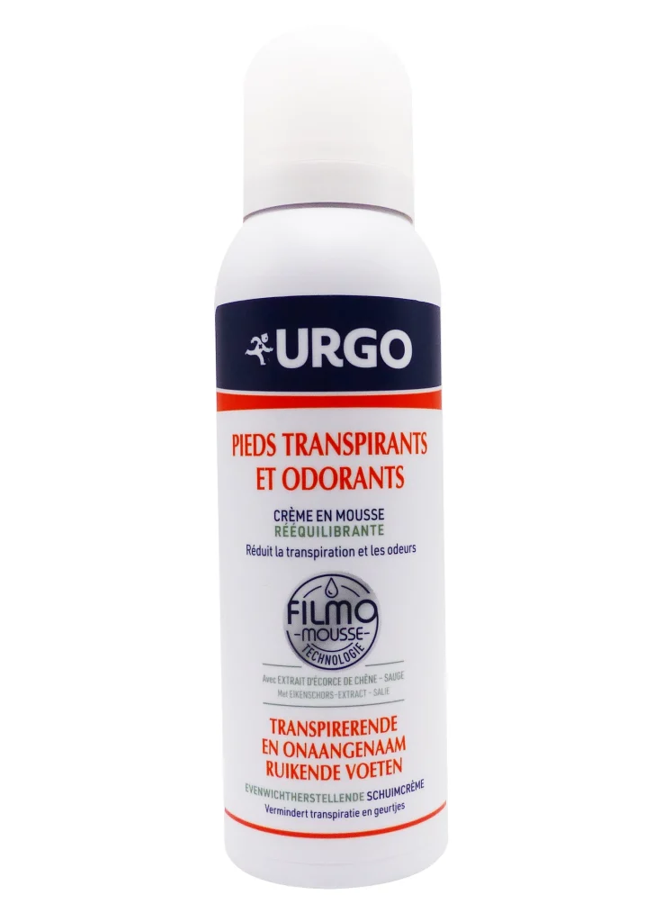 URGO FILMOMOUSSE PIEDS TRANSPIRANTS ET ODORANT 125ML 2 pieds transpirants et odorants creme en mousse